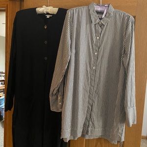 JJill blouse, black and white stripe, size medium